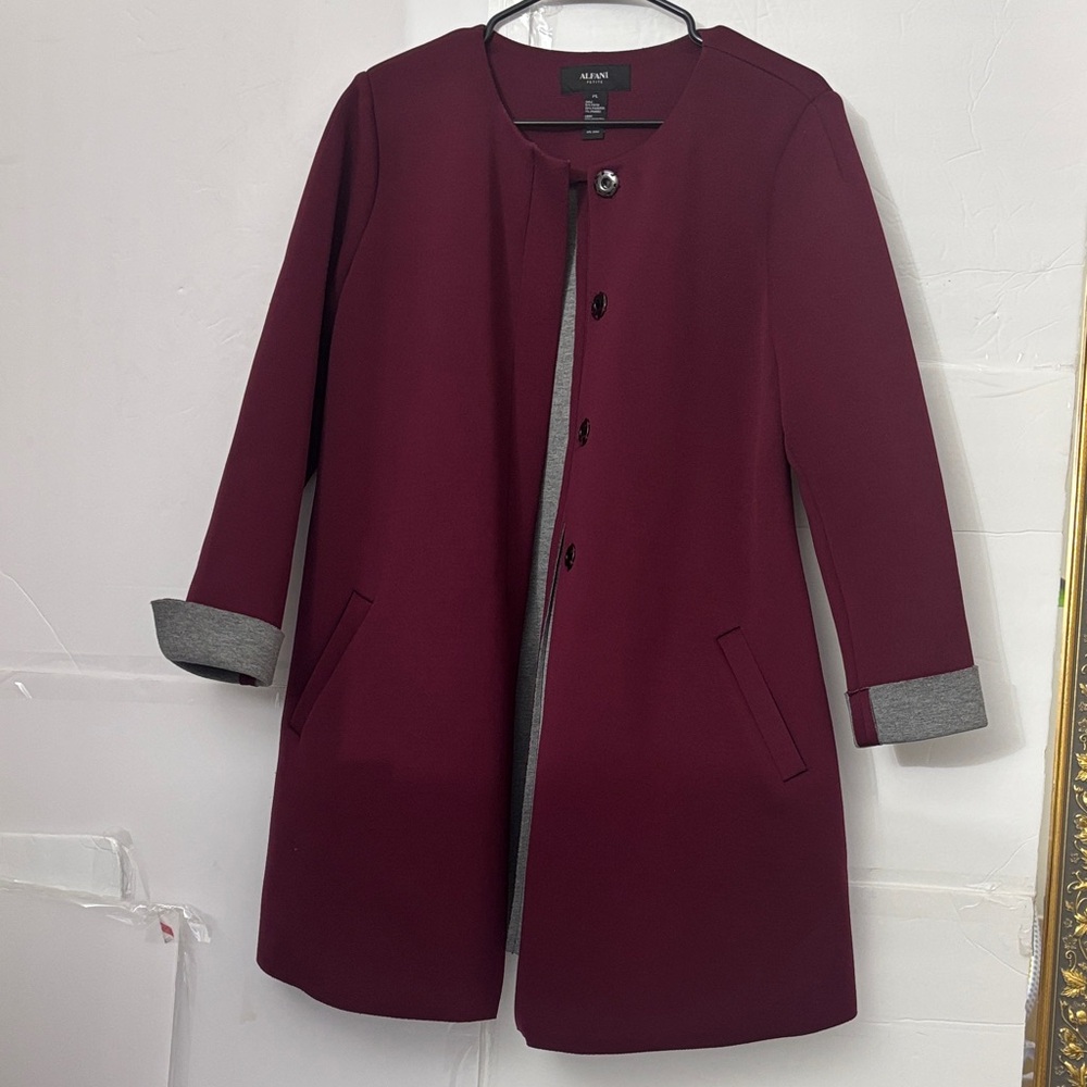 Alfani Women's Burgundy Trench Coat